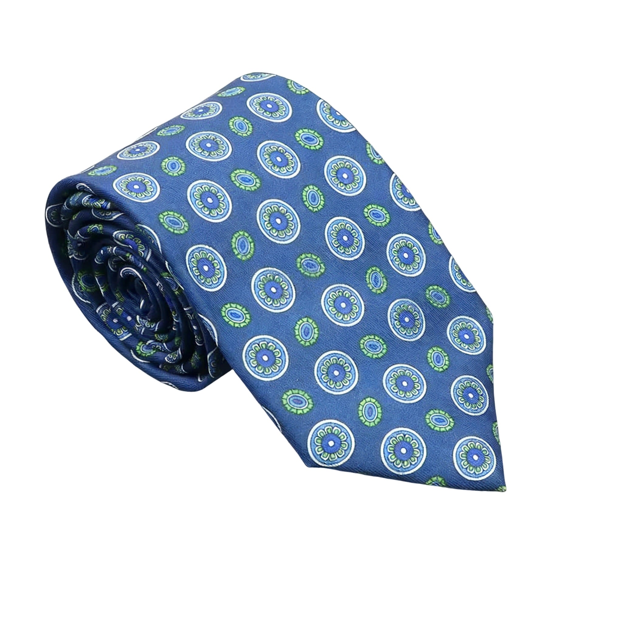 Blue Green Circle Necktie