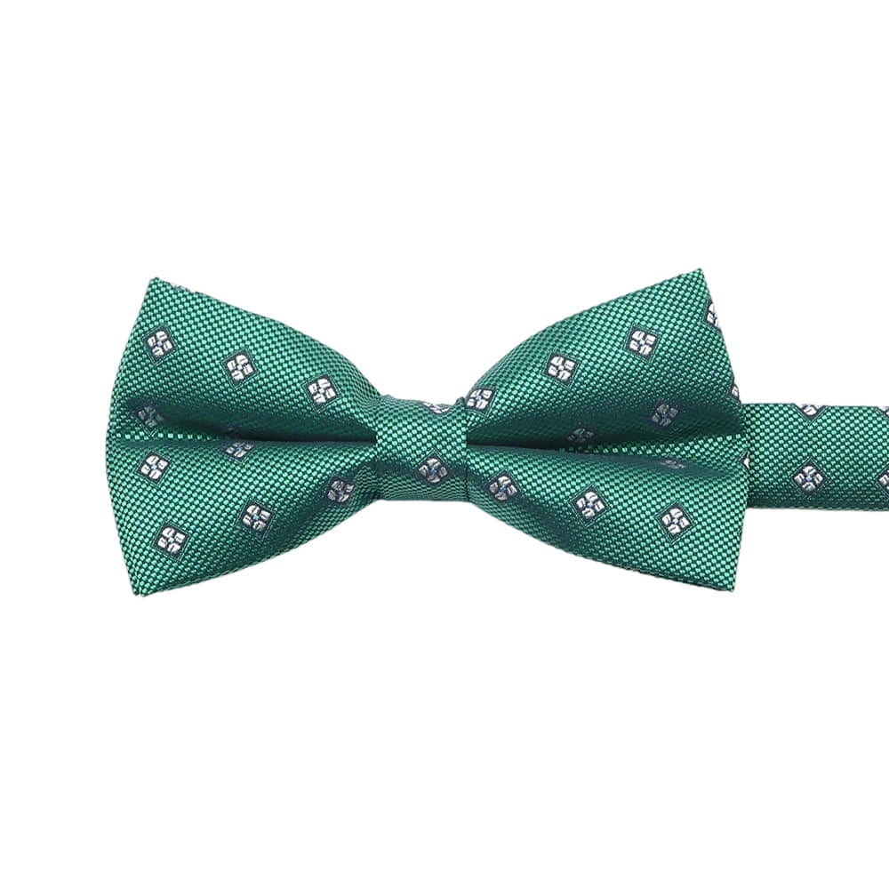 Green Silver Geometric Bowtie