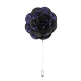 Black Purple Floral Lapel Pin