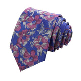 Blue Purple Floral Necktie