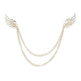 Gold White Wing Lapel Pin