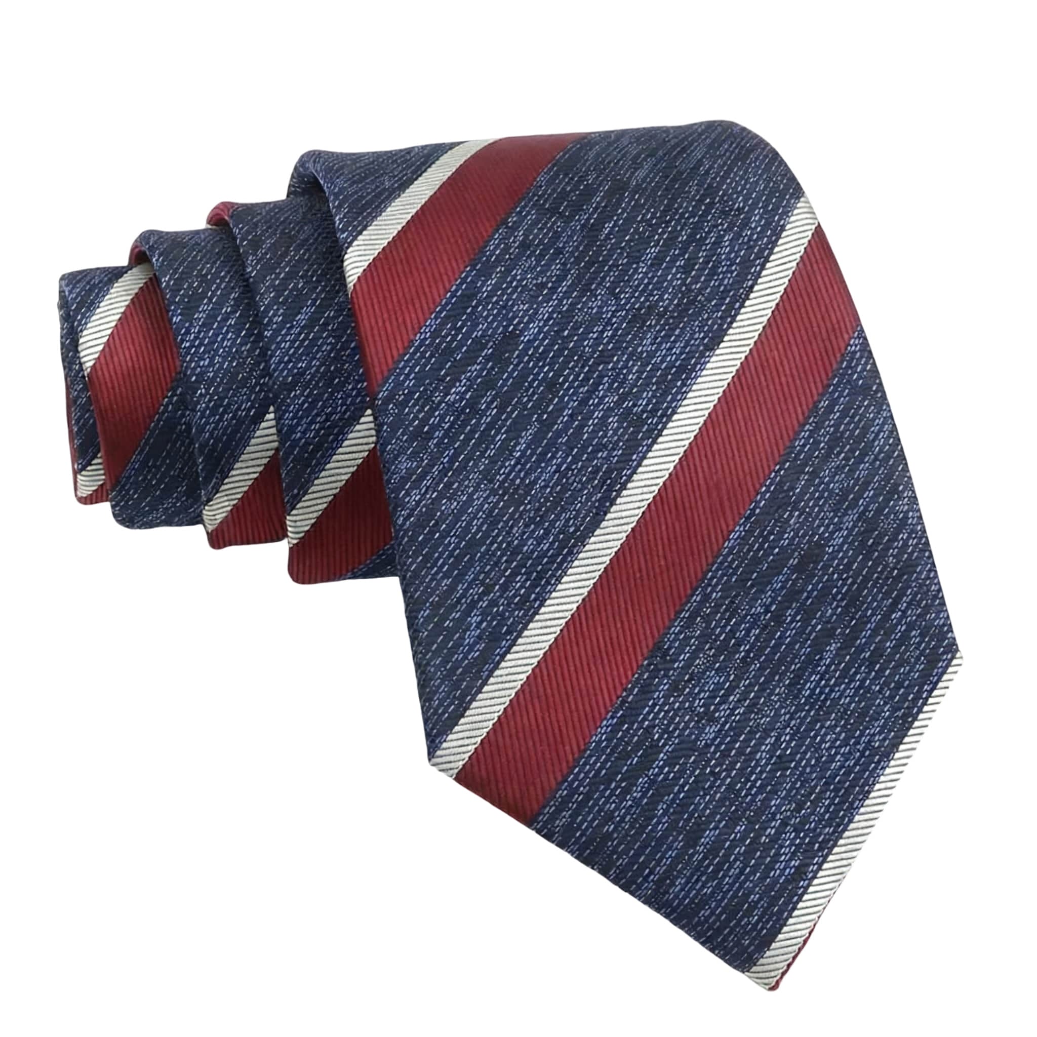 Navy Blue Red Striped Necktie