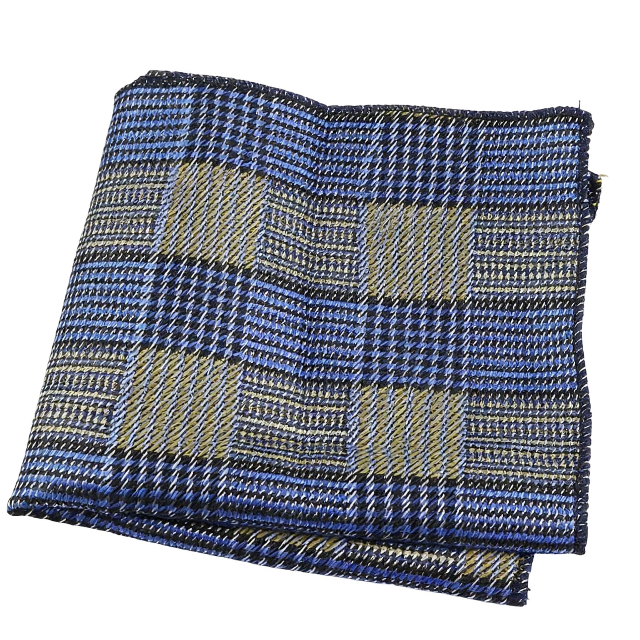 Blue Yellow Plaid Pocket Square