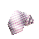 Off White Purple Plaid Necktie
