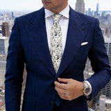 Beige Black Faces Necktie