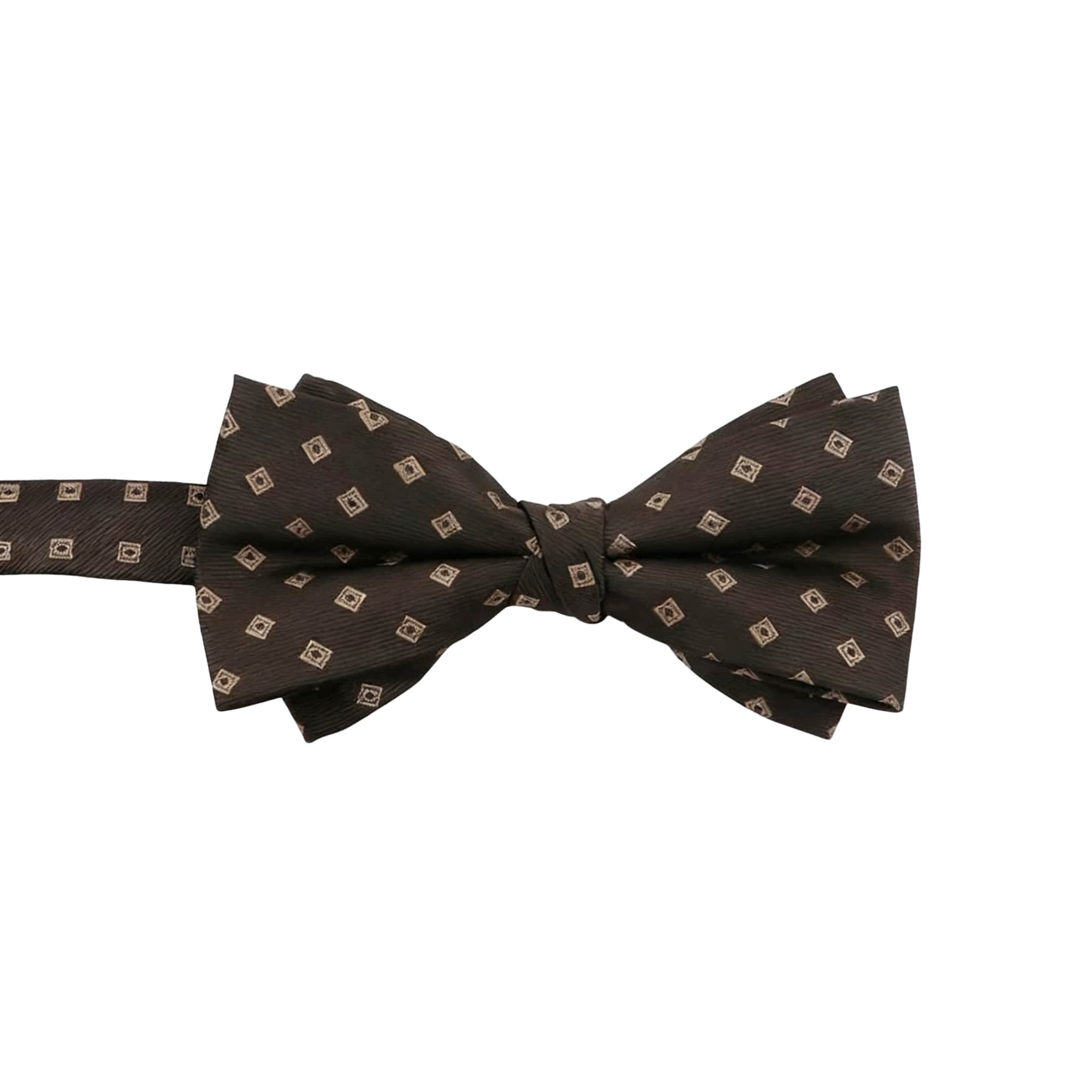 Brown Beige Geometric Bowtie