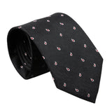 Black Red Paisley Necktie