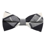 Black White Plaid Bow Tie