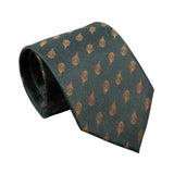 Dark Green Gold Paisley Necktie