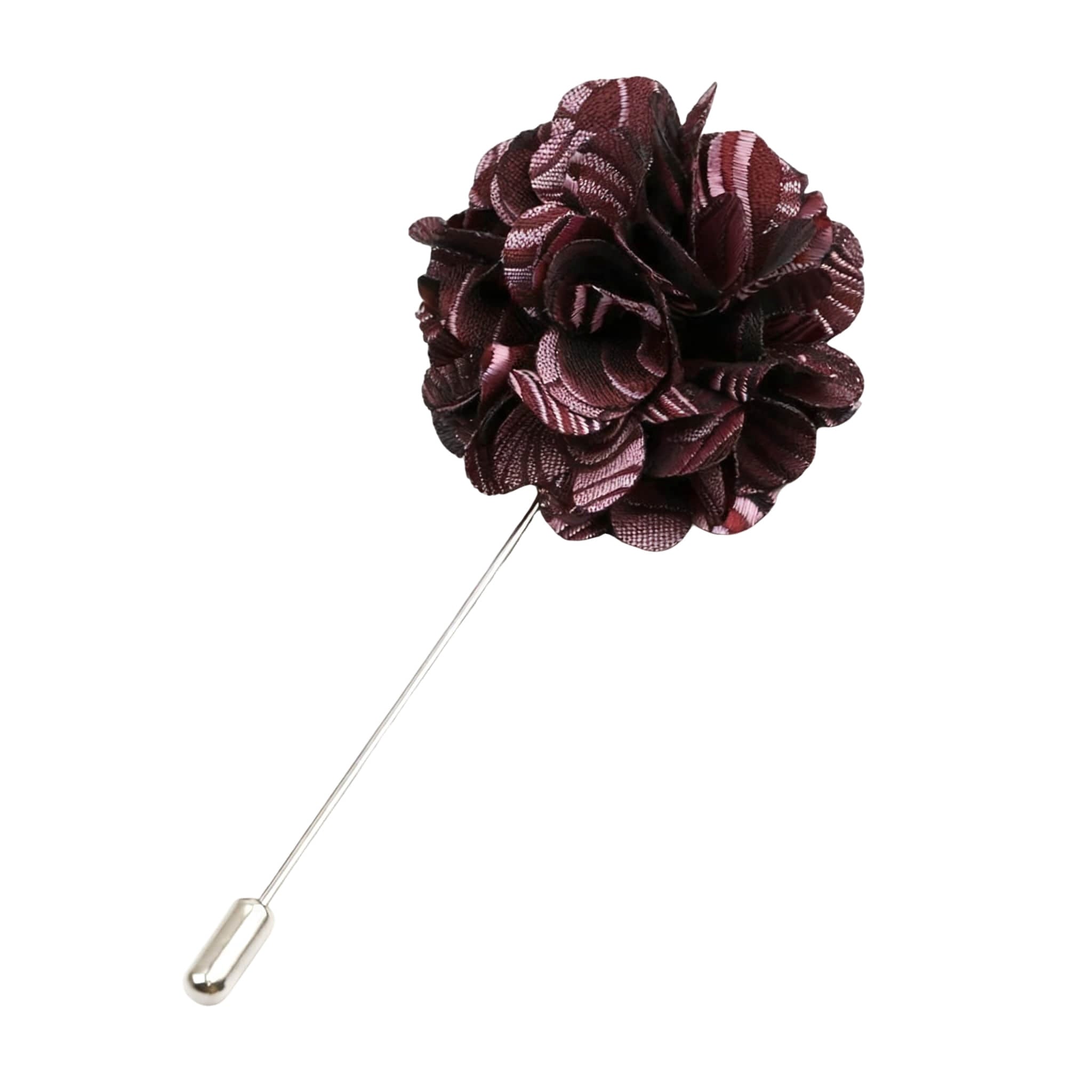 Burgundy Pink Striped Lapel Pin