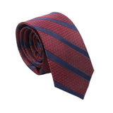 Burgundy Navy Striped Necktie