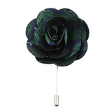 Green Blue Plaid Lapel Pin