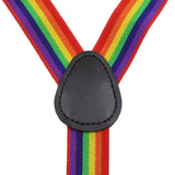 Rainbow Stripe Y‑Back Clip‑On Suspenders for Men