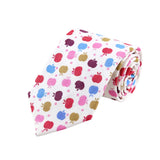 White Multicolored Apple Tie