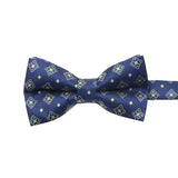 Navy Blue Yellow Geometric Bowtie