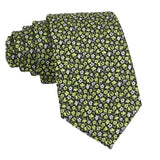 Black Green Floral Necktie