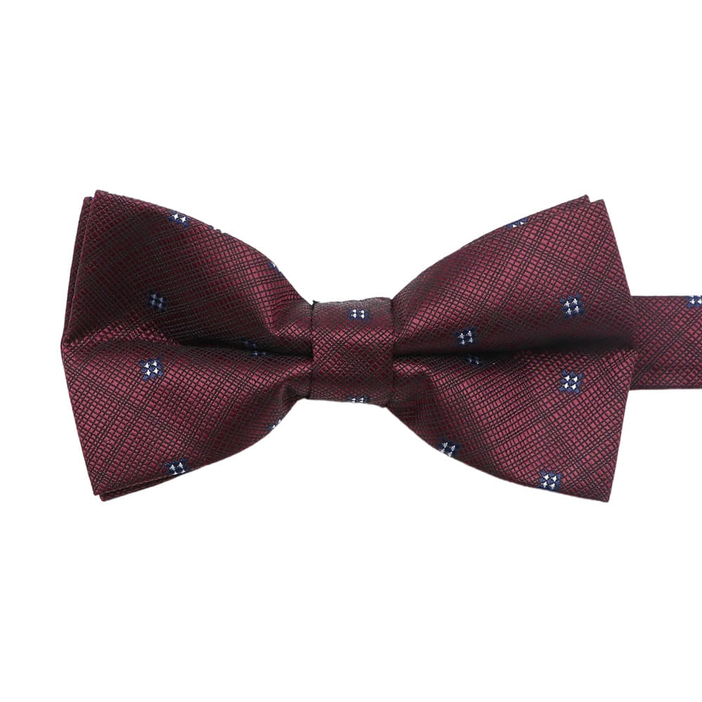 Burgundy Blue Dotted Bowtie