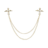 Gold White Cross Lapel Pin