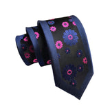 Black Blue Floral Necktie
