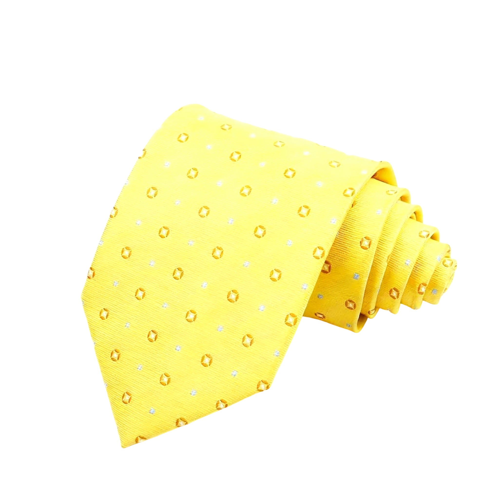 Yellow Brown Geometric Necktie