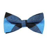 Blue Black Plaid Bow Tie