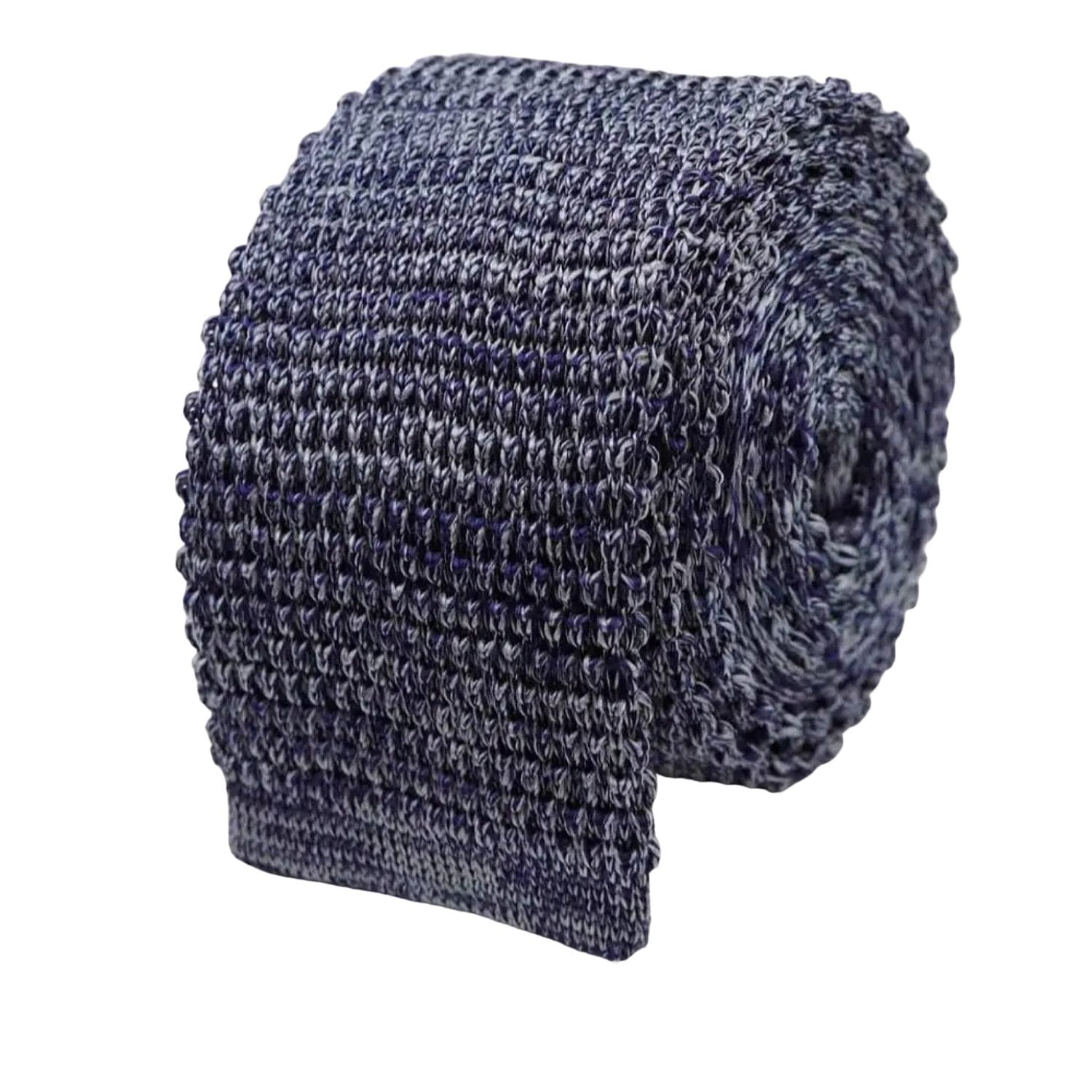 Blue With Gray Knitted Texture Necktie