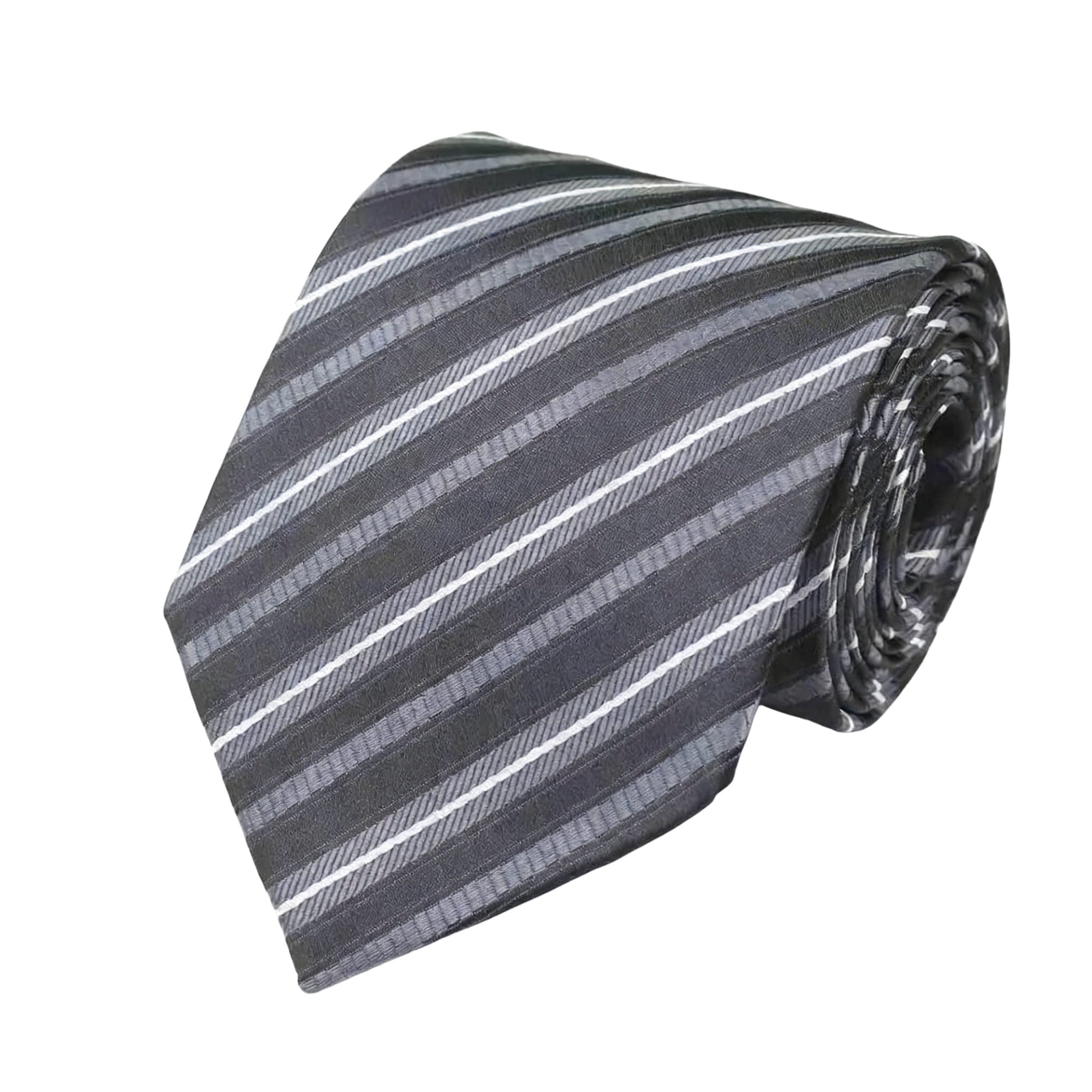 Grey Purple Stripe Tie