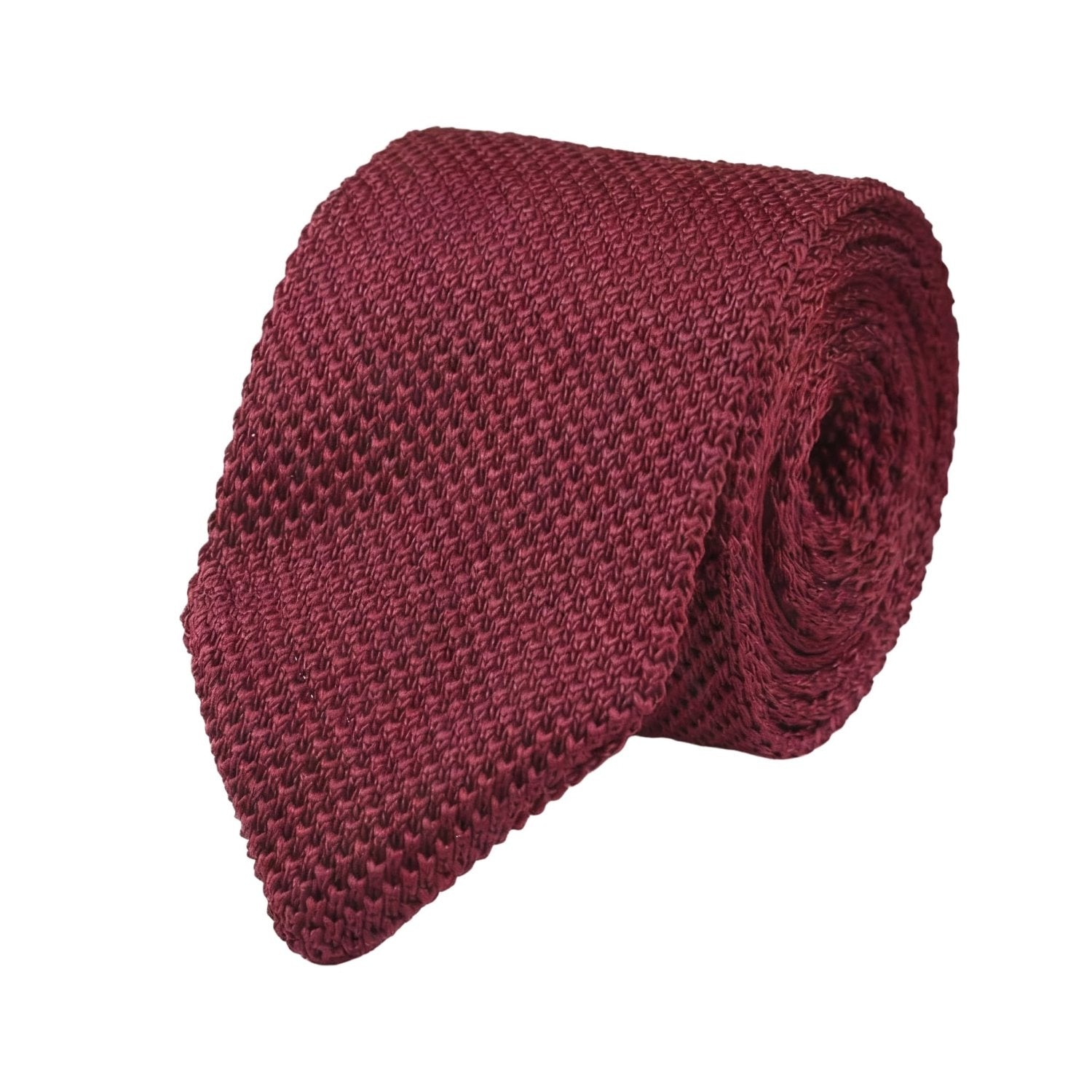 Burgundy with Burgundy Knitted Necktie