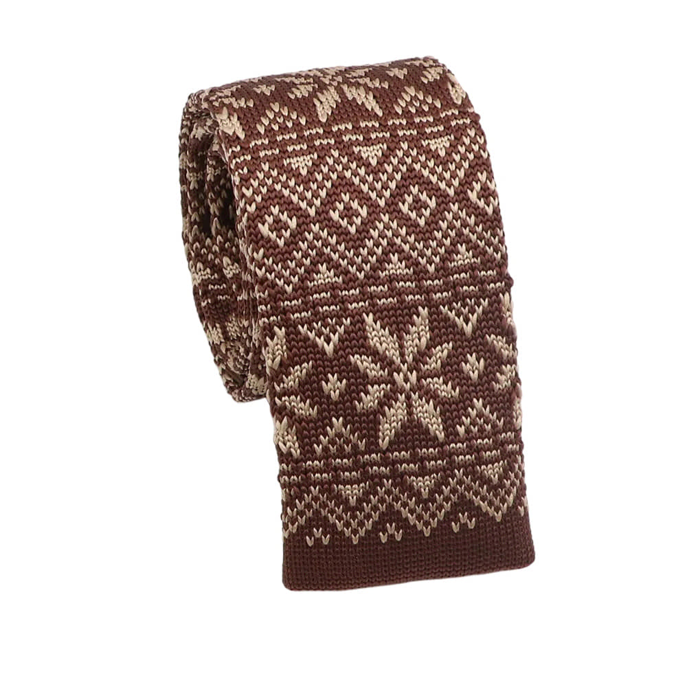 Brown Beige Geometric Necktie