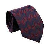 Navy Blue Red Geometric Necktie
