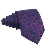 Navy Blue Purple Floral Necktie