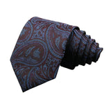 Navy Blue Burgundy Paisley Necktie