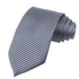 Gray Black Striped Necktie