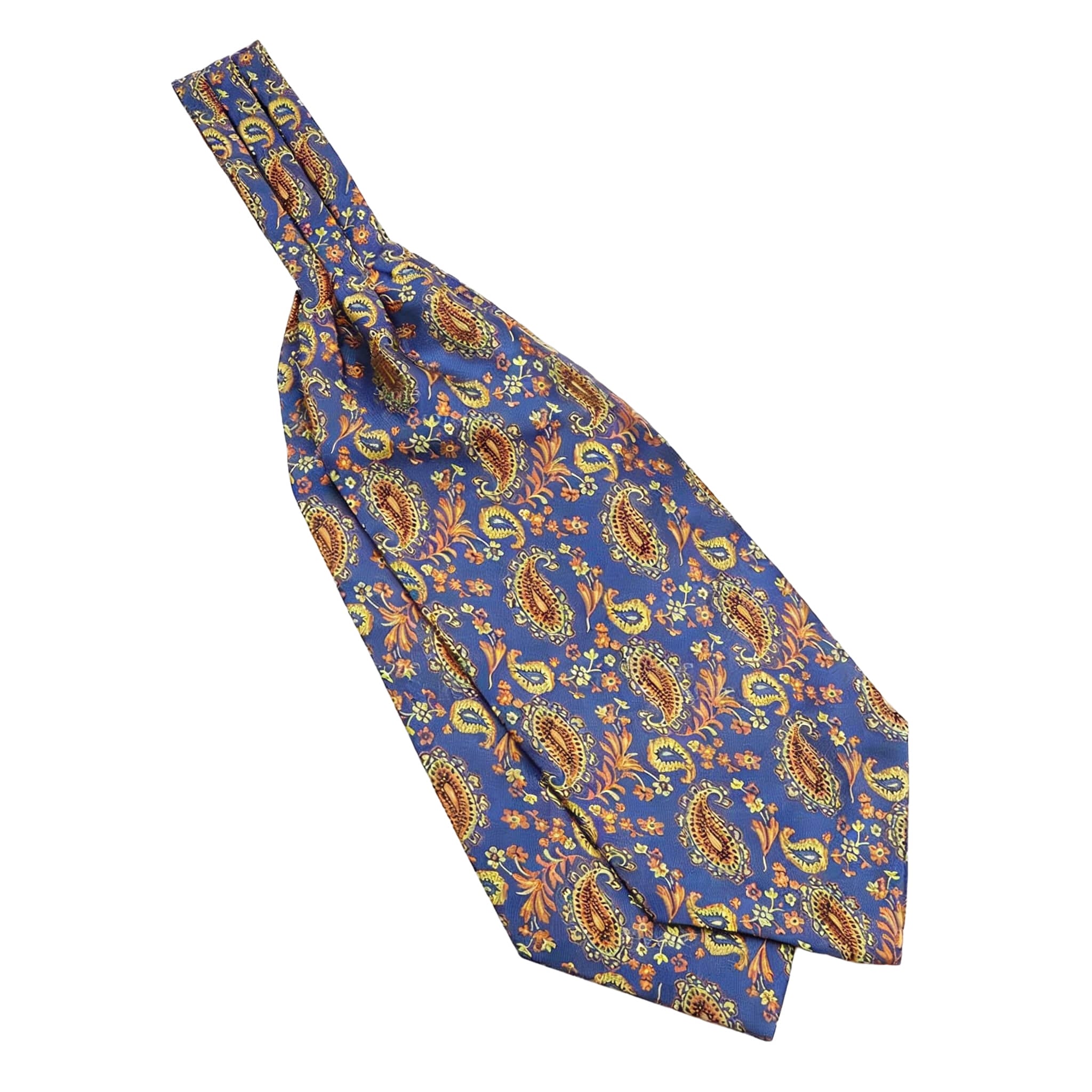 Navy Blue White Paisley Ascot