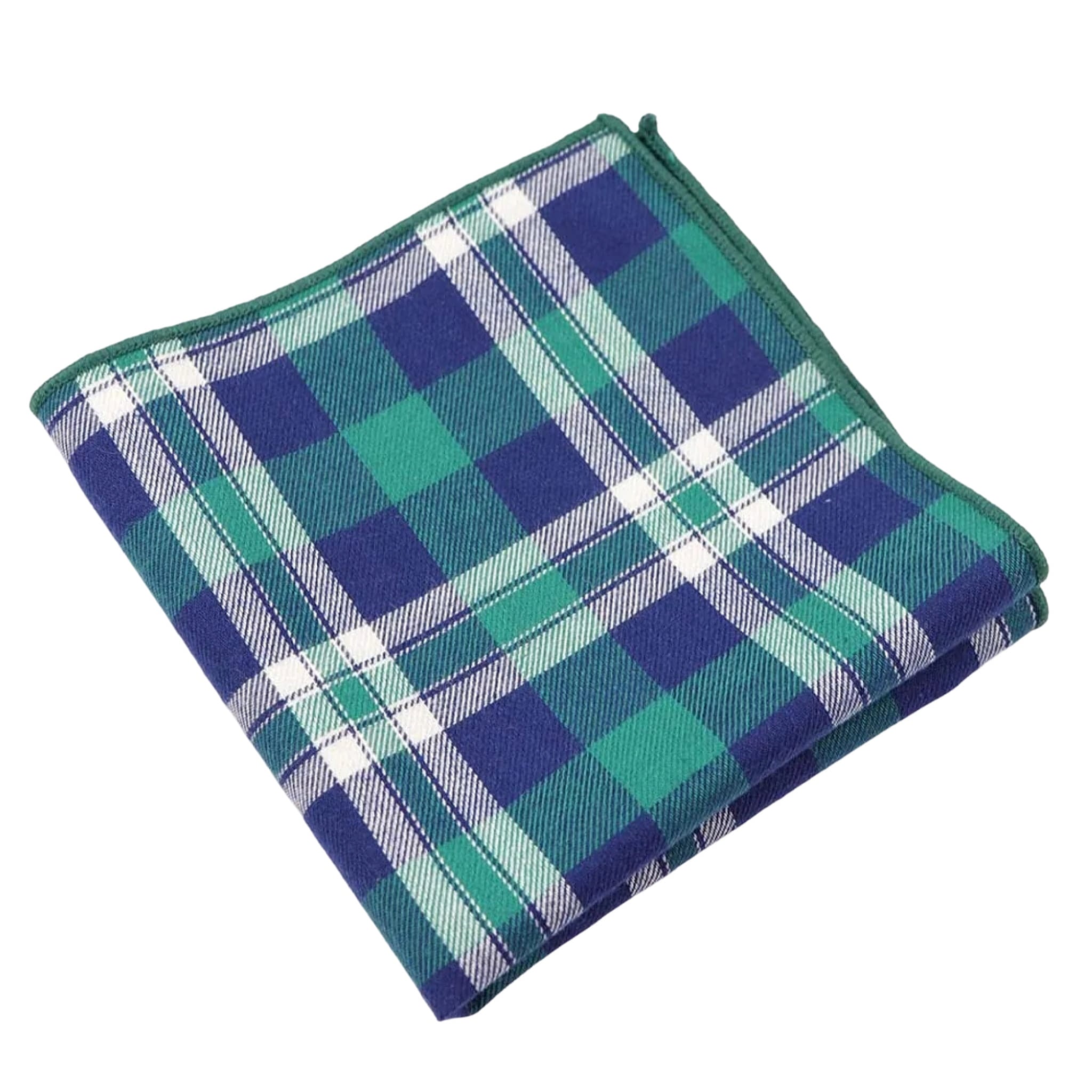 Green Blue Plaid Pocket Square