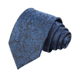 Blue Black Floral Necktie