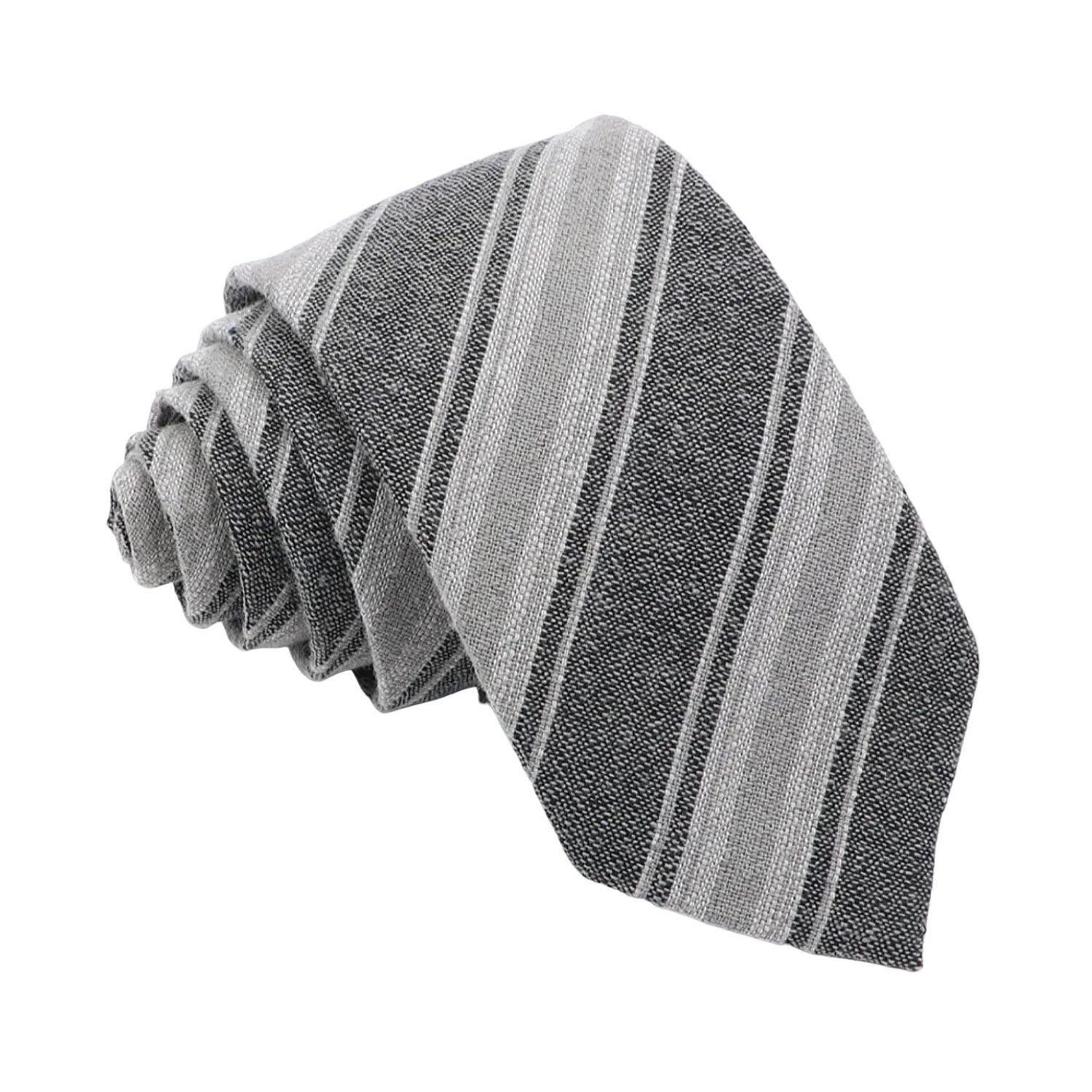 Light Gray with Dark Gray Stripes Necktie
