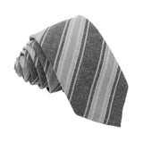 Gray Black Striped Necktie