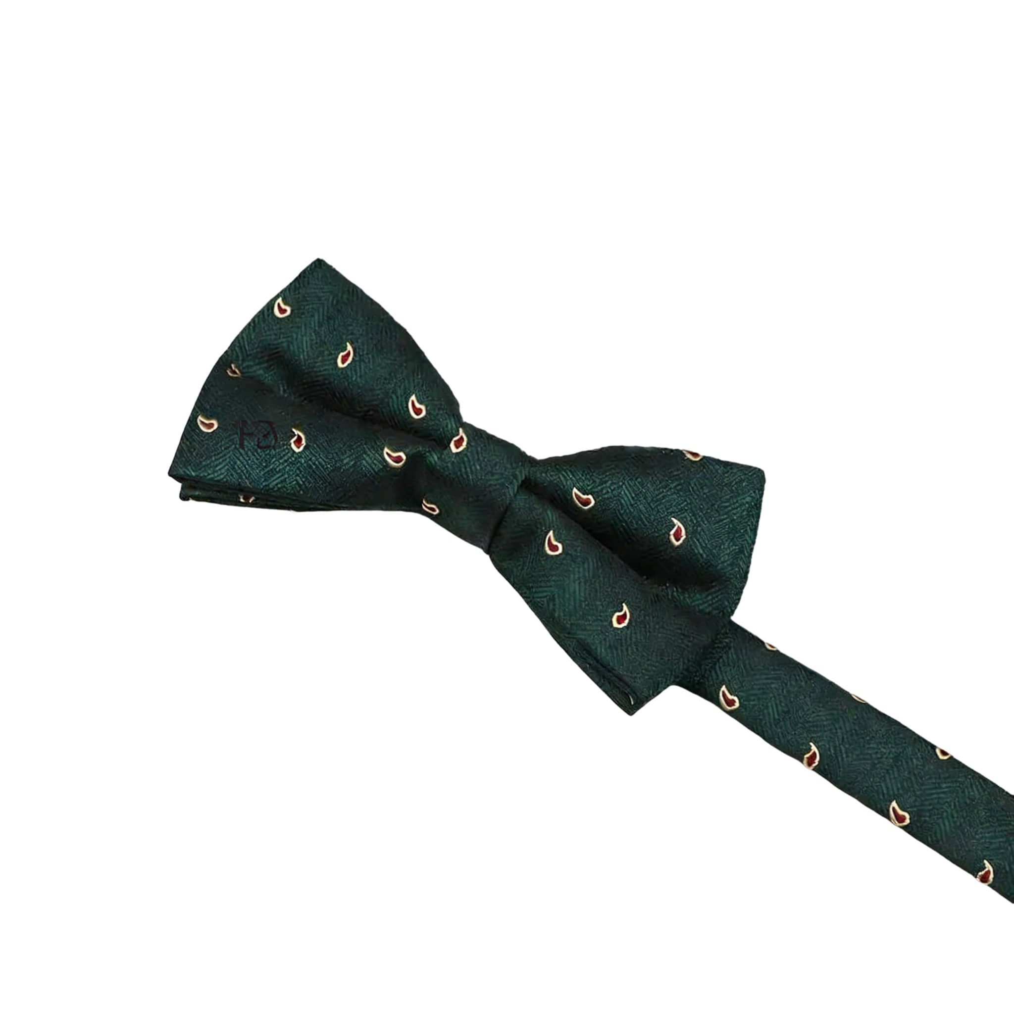 Navy Blue Red Paisley Bowtie