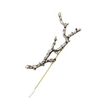 Silver Black Branch Lapel Pin