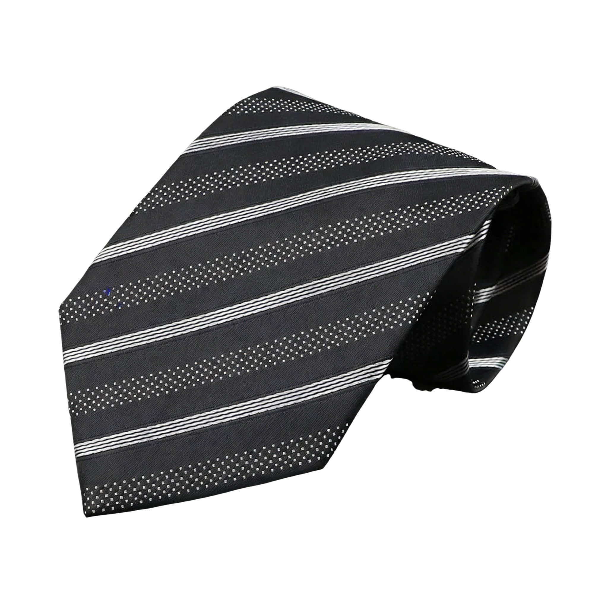 Black White Striped Necktie