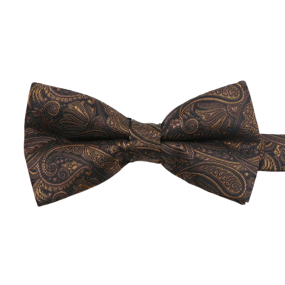 Black Gold Paisley Bowtie