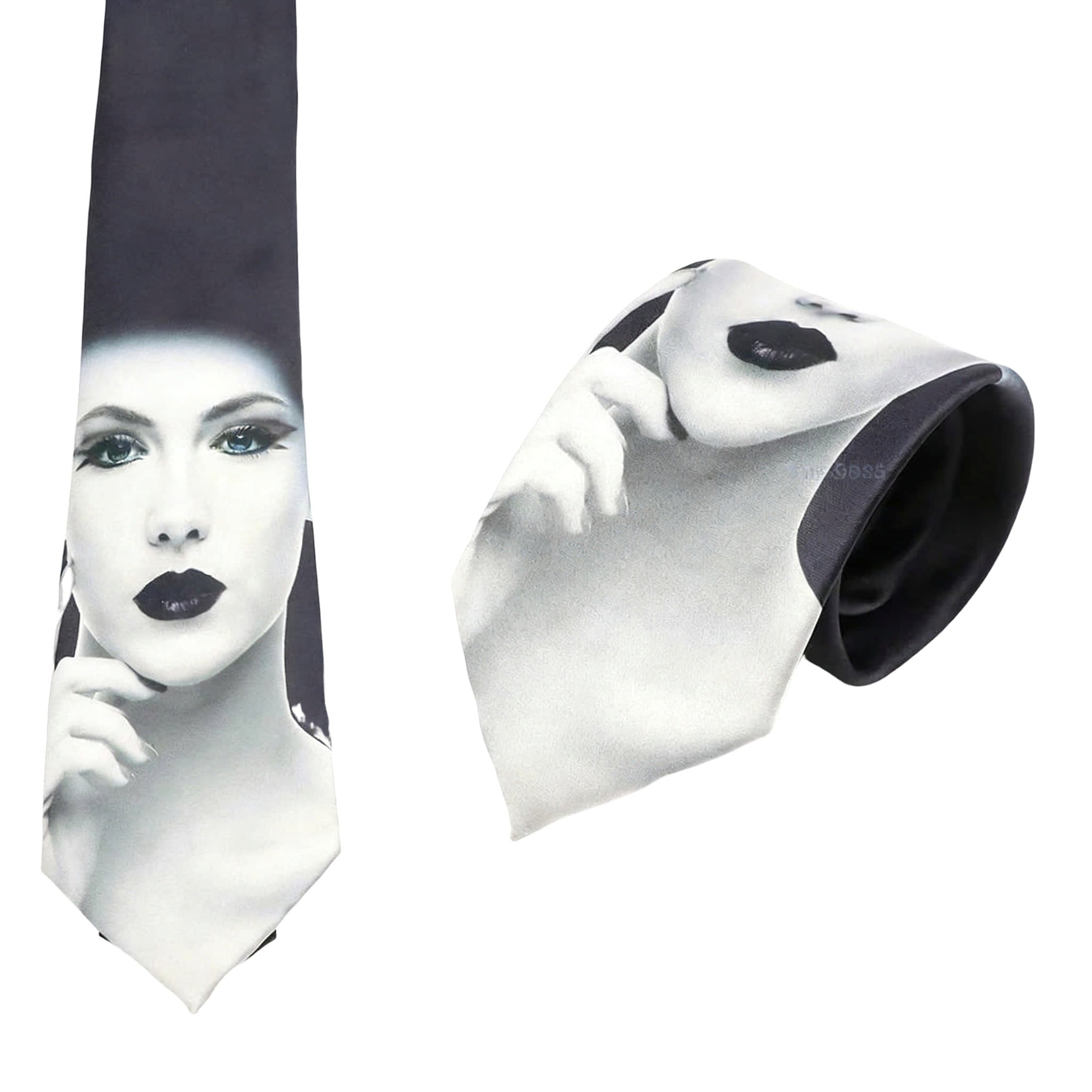 Black White Portrait Necktie