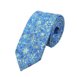 Blue Yellow Floral Necktie
