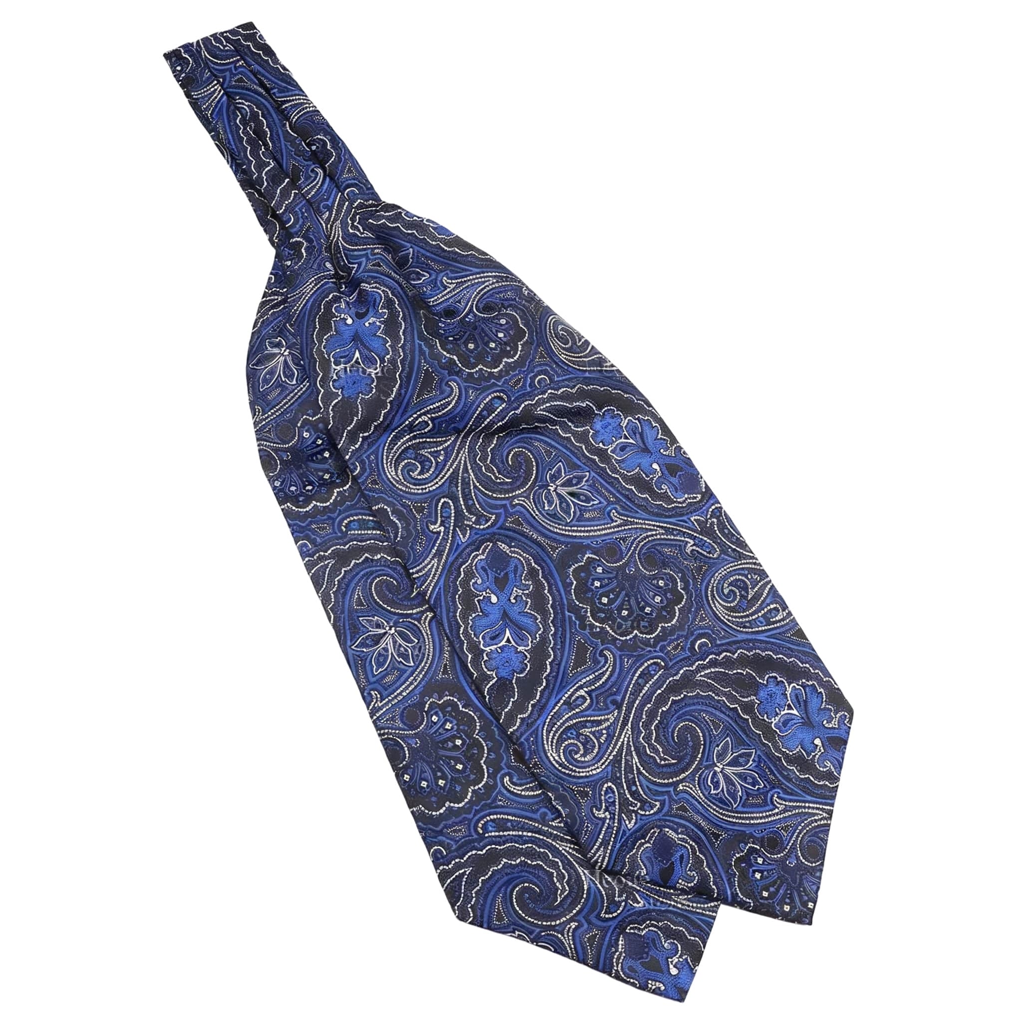 Blue White Paisley Ascot