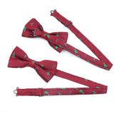 ZONFAZ Christmas Bowtie Festival Theme Fashion Parent-Child Bow Tie for Adult Kid Snowflake Santa Jacquard Silk Bowtie