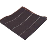 Brown White Stripe Pocket Square
