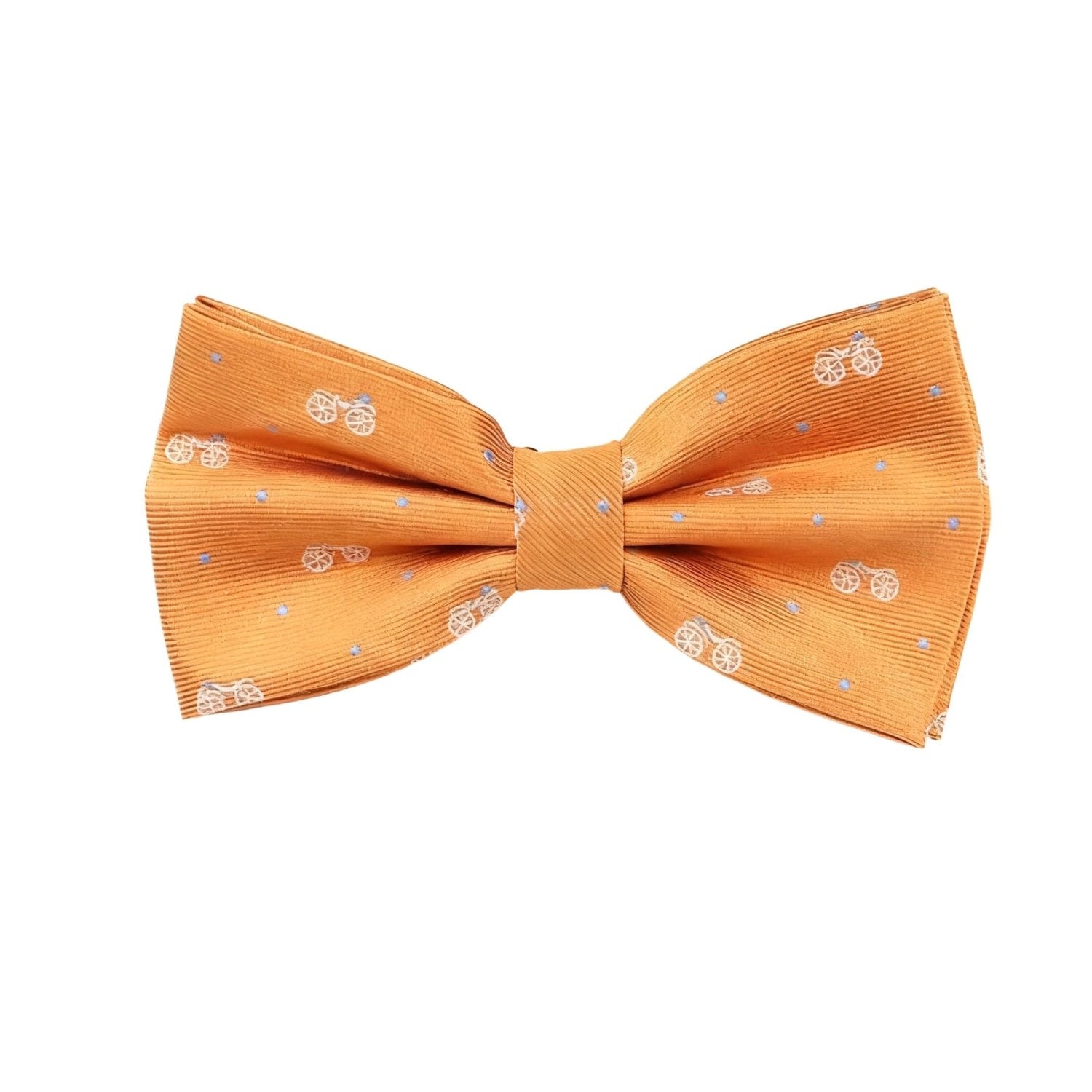 Orange With White Bicycle Blue Dots Bowtie