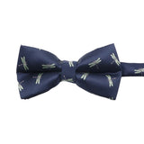 Navy Blue Green Dragonfly Bowtie