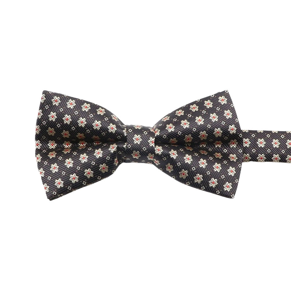 Brown Red Floral Bowtie